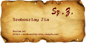 Szoboszlay Zia névjegykártya